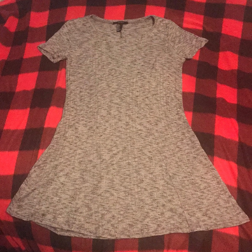 Grey knit swing dress